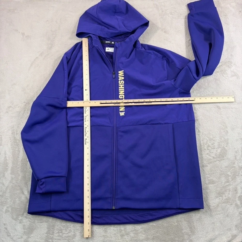 Washington Huskies x Adidas Full Zip Performance Hoodie Men 2XL Purple NWOT
